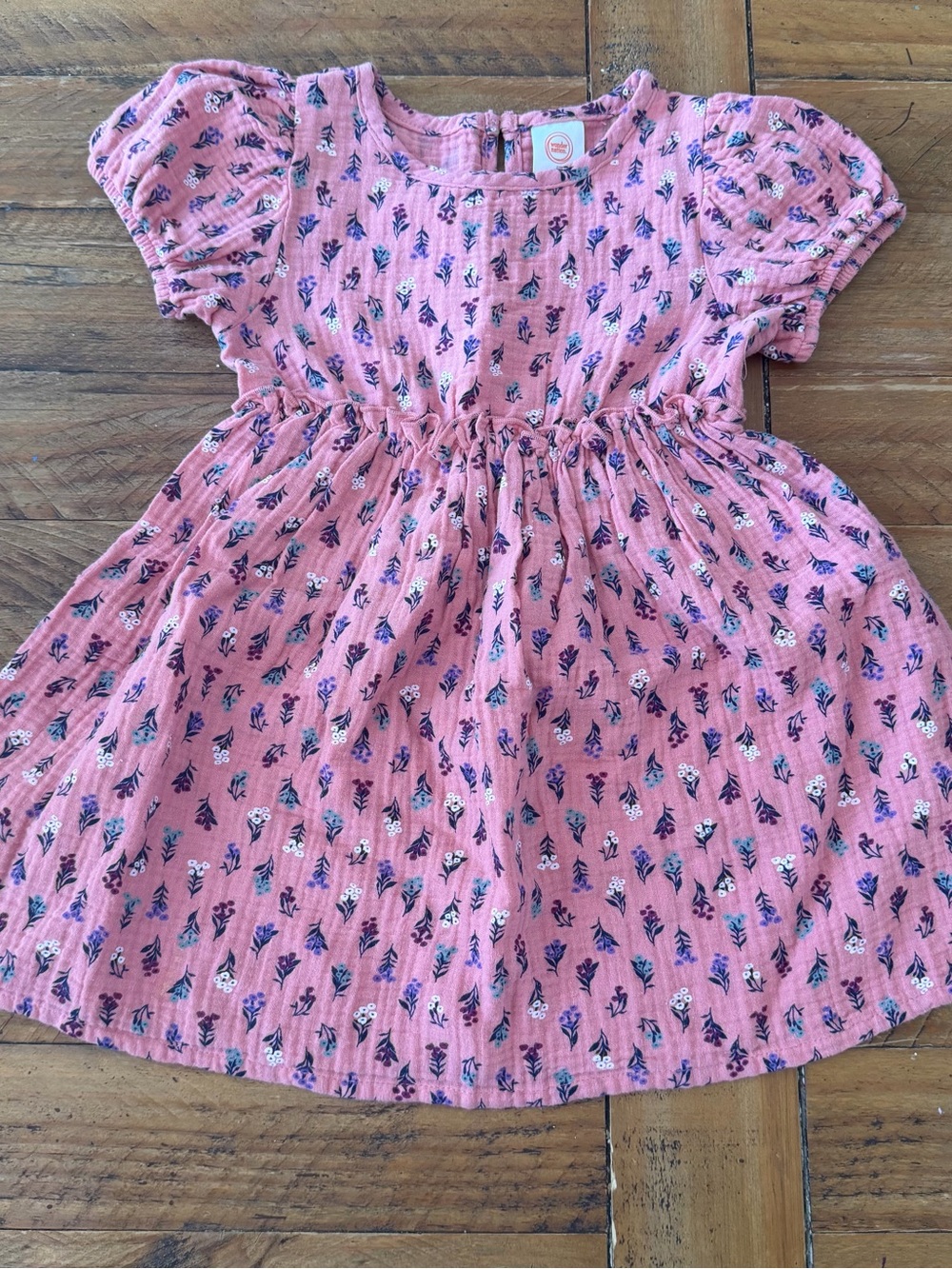 wonder nation Pink Floral Puff-Sleeve Casual Dress